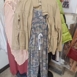 Caution To The Wind Jumpsuit Old Navy Khaki Utility Jacket Bundled Outfit